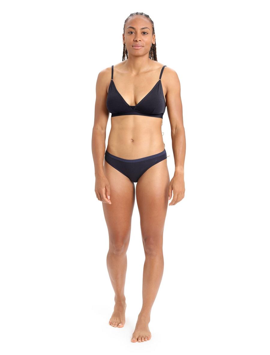 Women's Icebreaker Merino Siren Bikini Briefs Underwear Midnight Navy | CA 1226SGLO